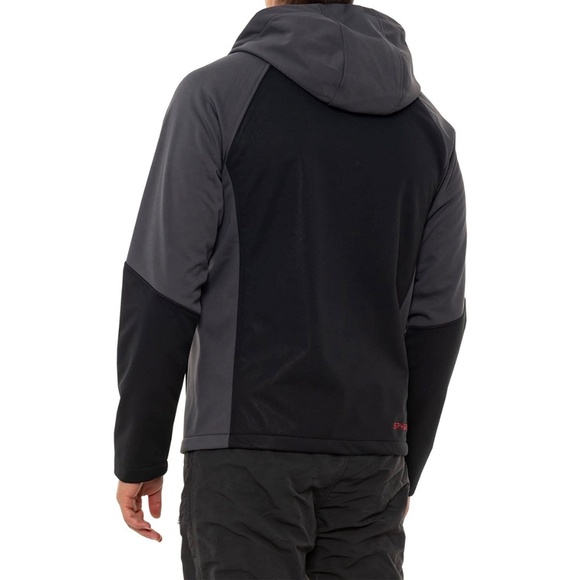 SPYDER MEN NWT MENDOZA HOODED SOFTSHELL WATERPROOF BLACK JACKET. SIZE S - Picture 3 of 9